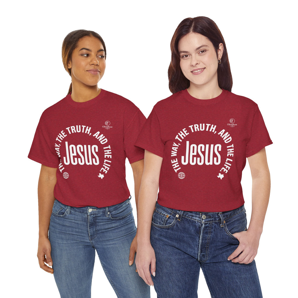 Christian Faith Tee: Jesus, The Way, The Truth and The Life.