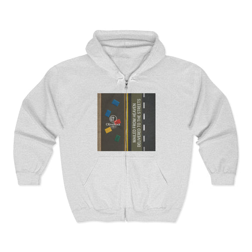 Christian Mission Street Unisex Full Zip Hooded Sweatshirt - Colorful Envelopes Design