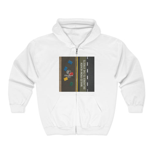 Christian Mission Street Unisex Full Zip Hooded Sweatshirt - Colorful Envelopes Design
