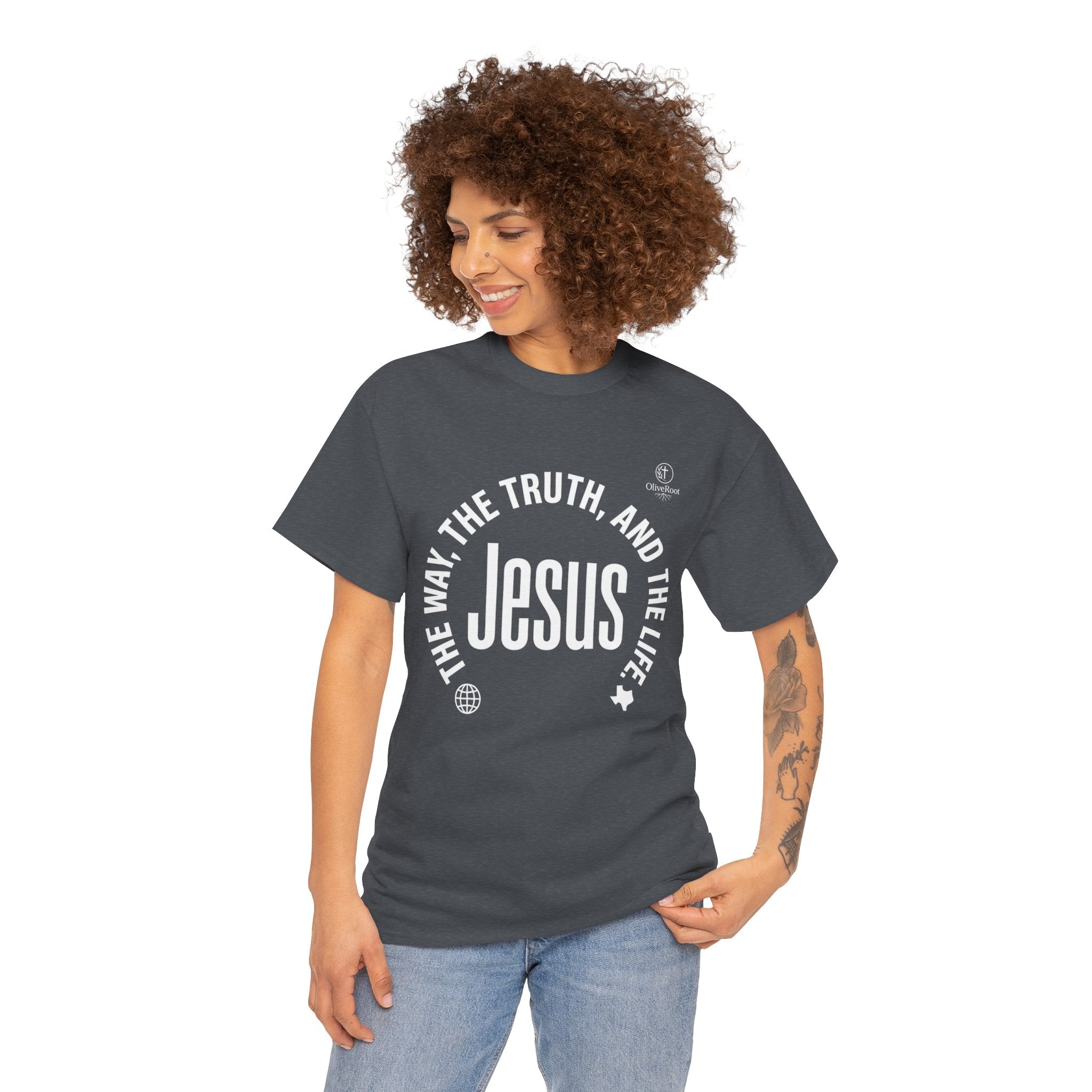 Christian Faith Tee: Jesus, The Way, The Truth and The Life.
